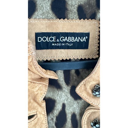 Dolce & Gabbana Veste/Manteau en Cuir en Marron