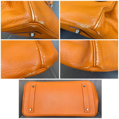 Hermès Birkin JPG Shoulder Bag Leer in Oranje