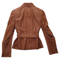 Akris Jacket/Coat Leather in Brown