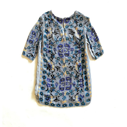 Antik Batik Kleid aus Viskose in Blau