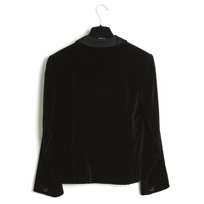 Yves Saint Laurent Jacket/Coat Silk in Black