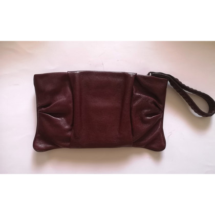 Costume National Clutch Bag Leather in Bordeaux
