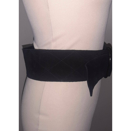 Saint Laurent Ceinture en Daim en Noir