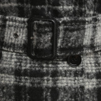 Dolce & Gabbana Lana trench in bianco / nero