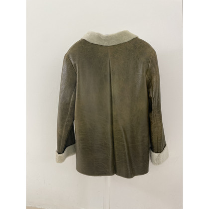 Chips Jacket/Coat Leather in Olive