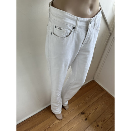 Cambio Paire de Pantalon en Coton en Blanc