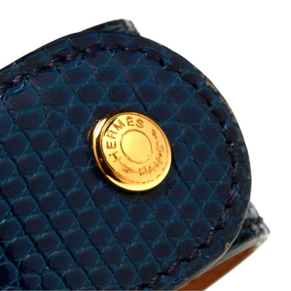 Hermès Armreif/Armband aus Leder in Blau