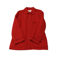 Saint Laurent Giacca/Cappotto in Lana in Rosso