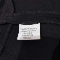 Vanita Rosa Kleid aus Leinen in Schwarz