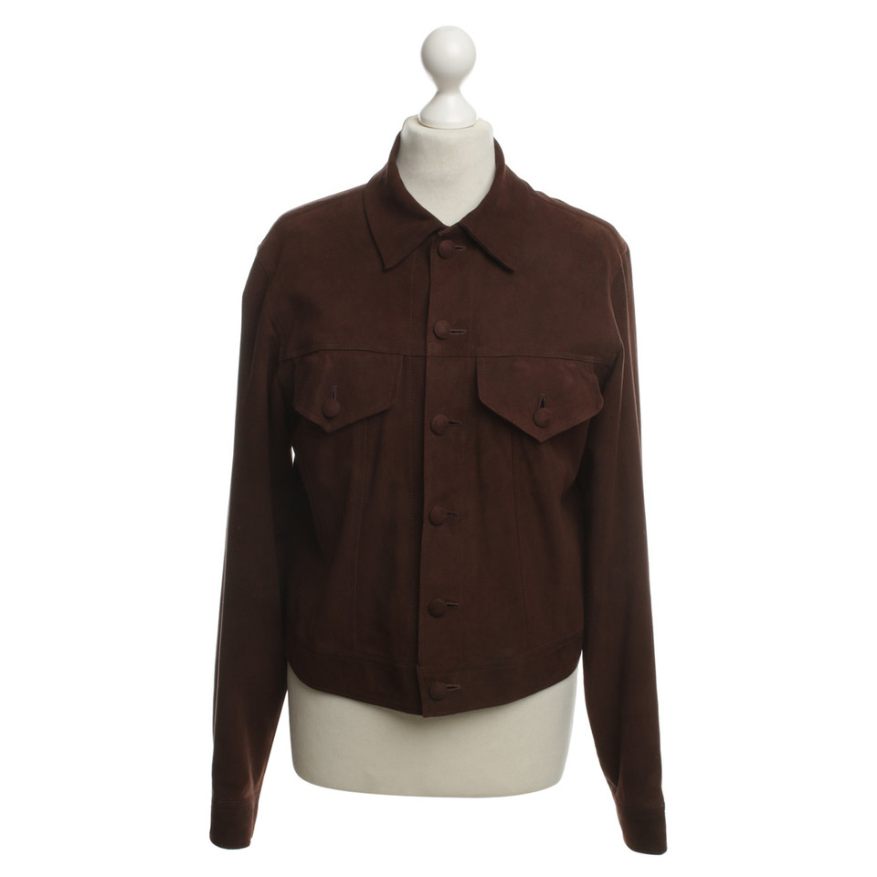 Yohji Yamamoto Leather Jacket in Brown