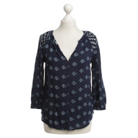 Velvet Patterned blouse in blue