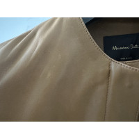 Massimo Dutti Jacke/Mantel aus Leder in Braun