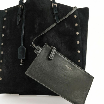 Saint Laurent Tote Bag aus Wildleder in Schwarz