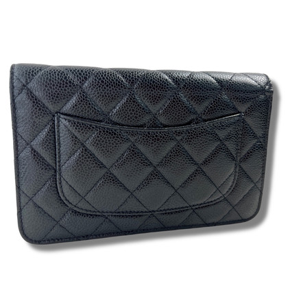 Chanel 19 Wallet On Chain Leather in Black