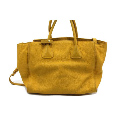 Prada Shopper Leather in Yellow