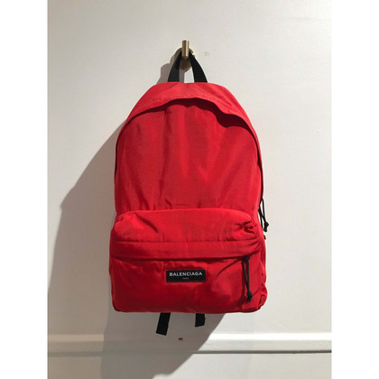 Balenciaga Backpack Canvas in Red