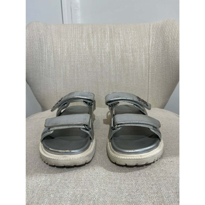 Dior Sandals Leather in Silvery