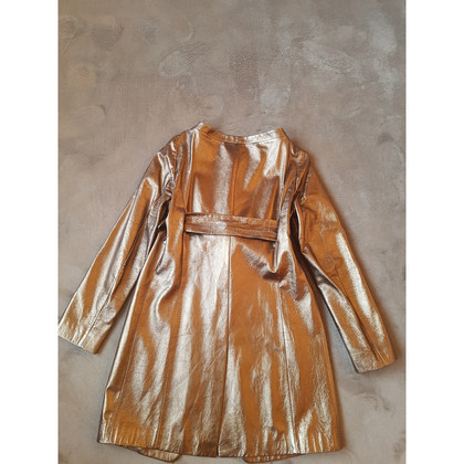Roberto Cavalli Jacket/Coat Leather in Gold