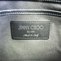 Jimmy Choo Clutch aus Leder in Silbern