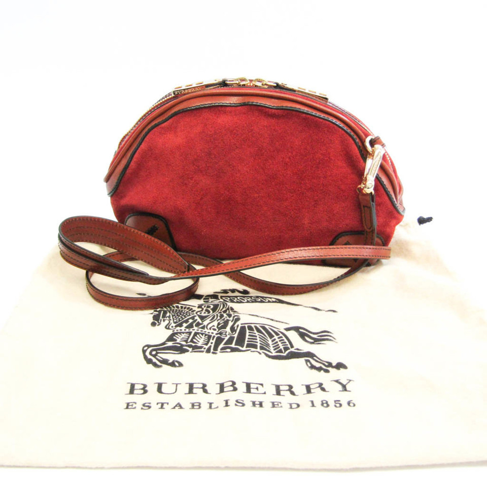 Burberry Shoulder bag Suede in Red