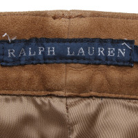Ralph Lauren Pantalon en cuir beige
