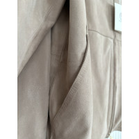 Peserico Jacke/Mantel aus Leder in Beige