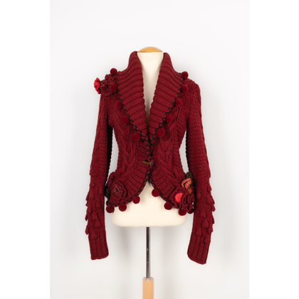 Alexander McQueen Gilet in Lana in Rosso