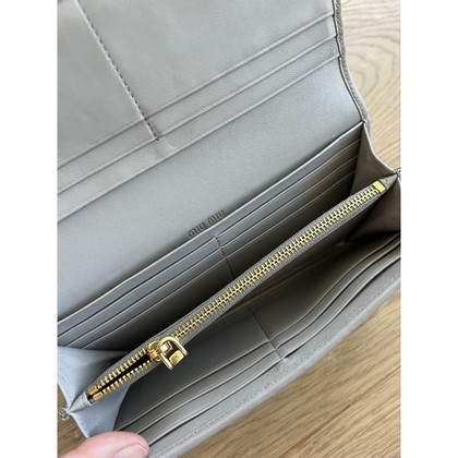 Miu Miu Täschchen/Portemonnaie aus Leder in Grau