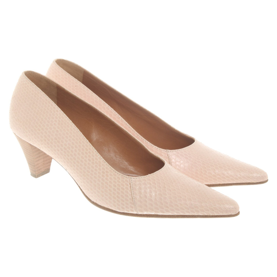 Walter Steiger Pumps/Peeptoes aus Leder in Nude