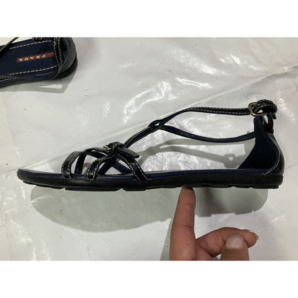 Prada Sandals Patent leather in Blue