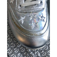 Philipp Plein Sneakers aus Leder in Silbern