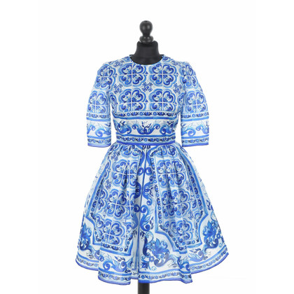 Dolce & Gabbana Kleid aus Seide in Blau