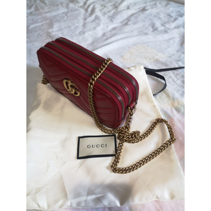 Gucci Marmont Bag Leer in Rood