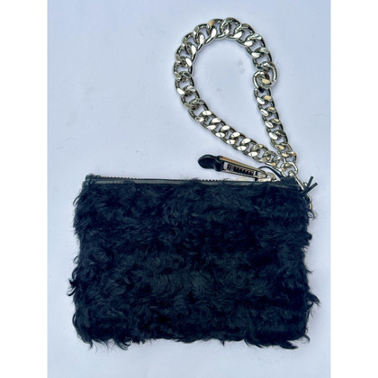 Moschino Clutch Bag Fur in Black