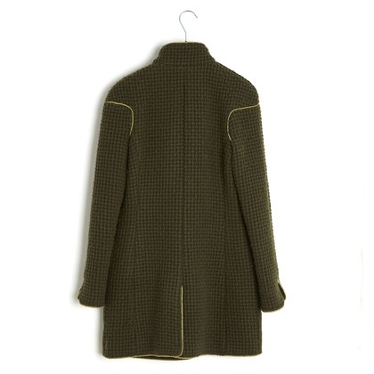 Chanel Jacke/Mantel aus Wolle in Khaki