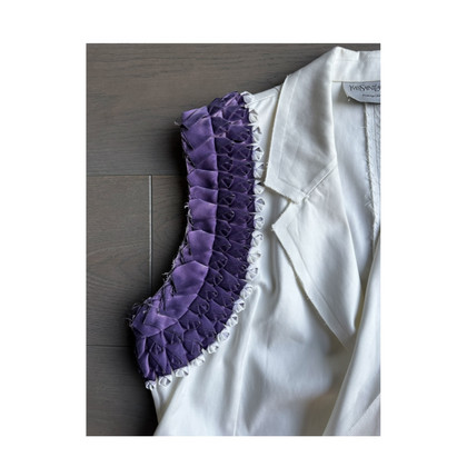 Yves Saint Laurent Jacke/Mantel aus Baumwolle in Weiß