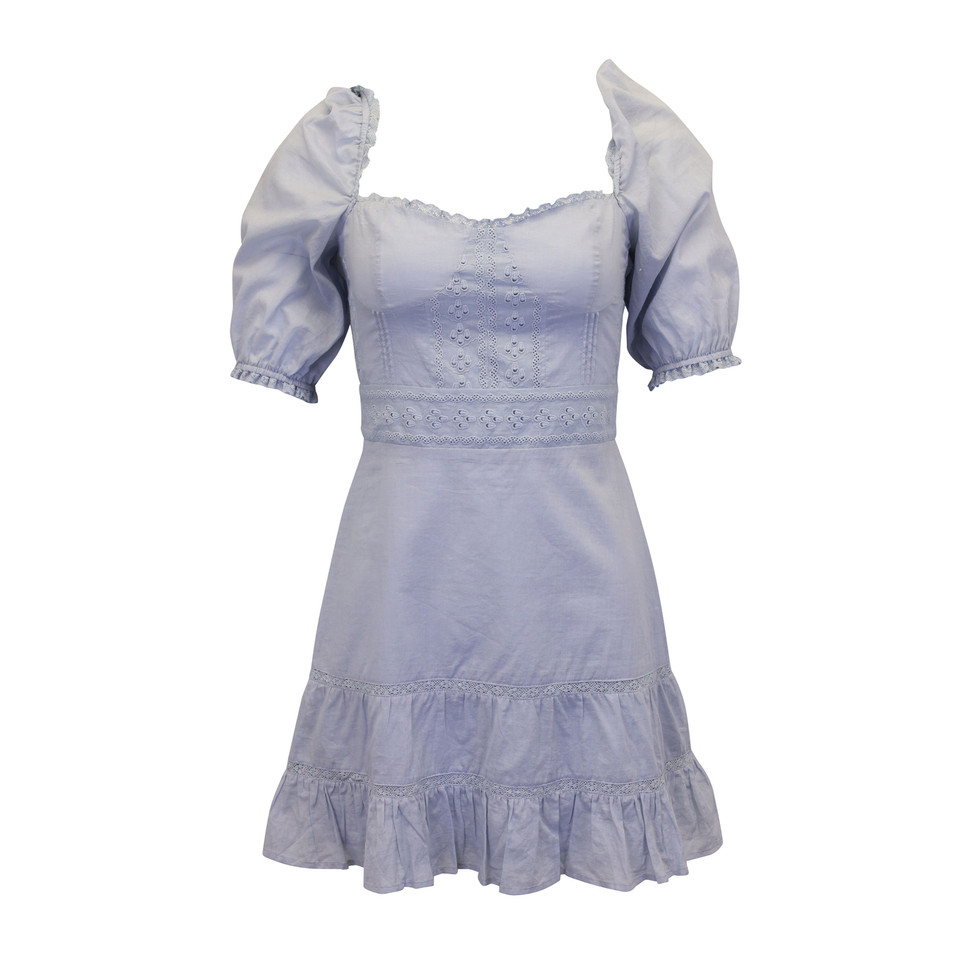 Reformation Kleid aus Baumwolle in Blau