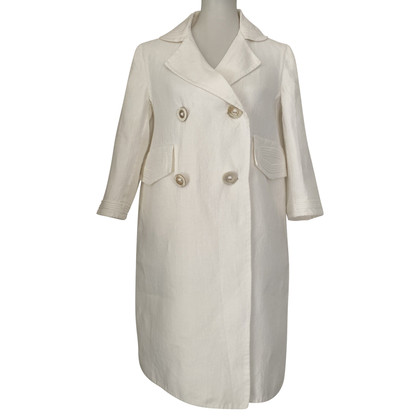 Ermanno Scervino Jacket/Coat Linen in White