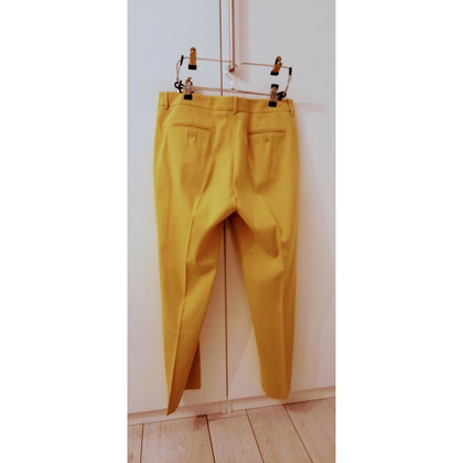 Max Mara Paire de Pantalon en Coton en Jaune