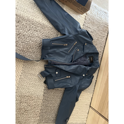 Maje Jacket/Coat Leather in Blue