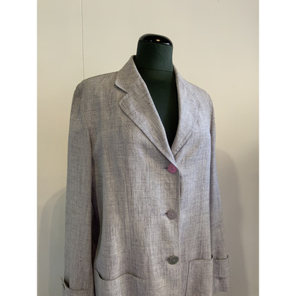 Chanel Jacke/Mantel aus Leinen in Grau