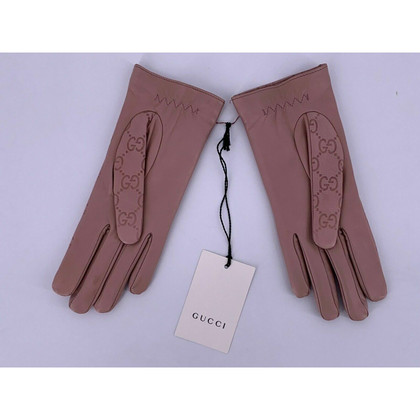 Gucci Handschuhe aus Leder in Nude