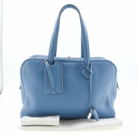 Hermès Victoria Bag aus Leder in Blau