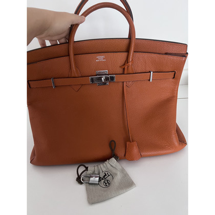 Hermès Birkin Bag Leer in Oranje