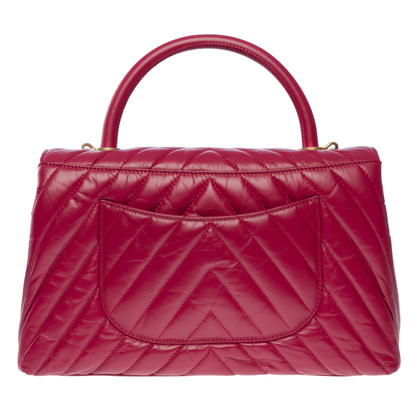 Chanel Coco Handle Bag aus Leder in Rot