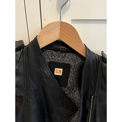 Boss Orange Jacke/Mantel aus Leder in Schwarz