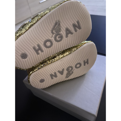 Hogan Trainers Jeans fabric in Gold
