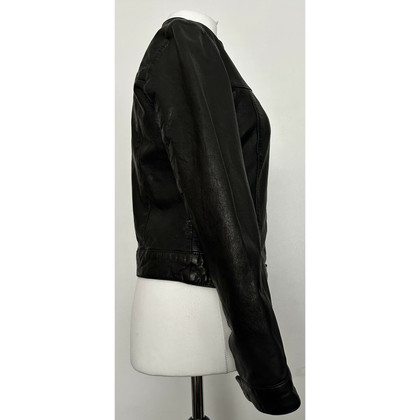 Costume National Giacca/Cappotto in Pelle in Nero