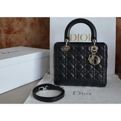 Dior Lady Dior Leer in Zwart