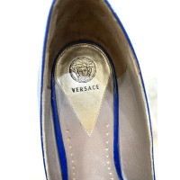 Versace Wedges aus Leder in Blau